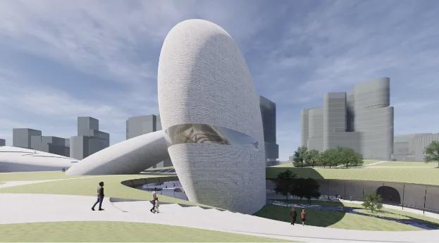 深圳灣文化廣場項(xiàng)目&lsquo;巨石&rsquo;造型顯現(xiàn),預(yù)計2025年建成